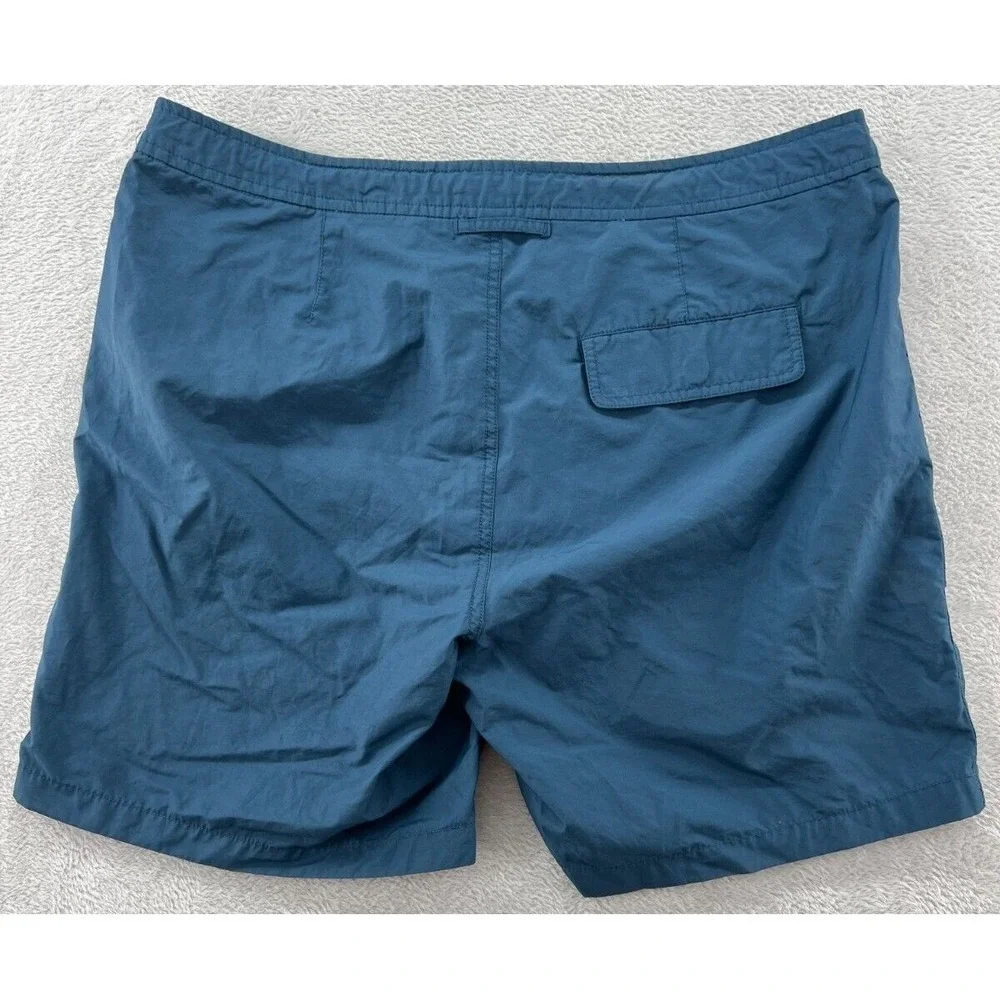 Onia Charles Swim Shorts Mens 36 Dark Teal Blue Mesh Lined Trunks 7 Inch Inseam